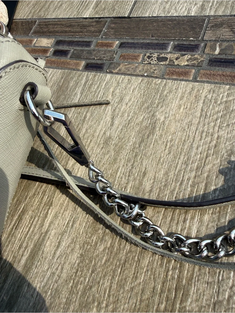 EUC Rebecca Minkoff Avery_ Saffiano Leather Neutral Crossbody Bag